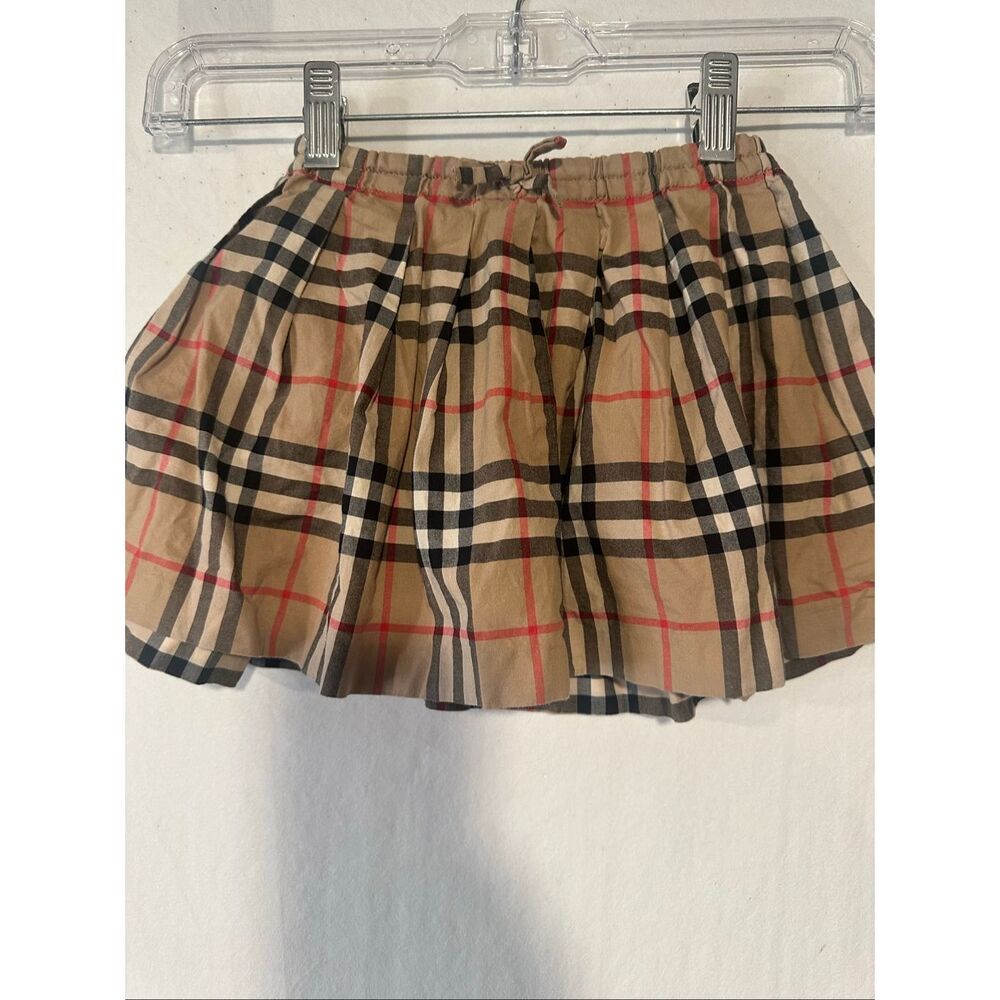 Burberry Girls Nova Check Skirt Beige Plaid Size 2Y 92cm Classic Designer